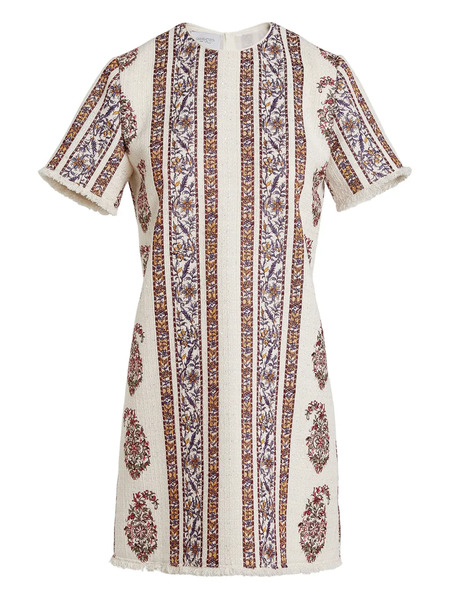  Giambattista Valli Fringed Patterned Mini Dress - Neutrals 