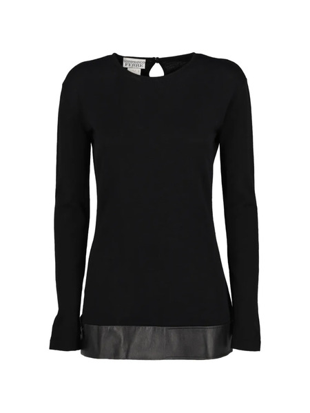  Gianfranco Ferré Pre-owned Leather Panelled Top - Black 