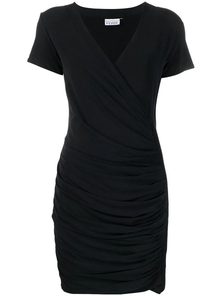  Gianfranco Ferré Pre-owned 2000s Gathered Detailing Short-sleeved Dress - Black 