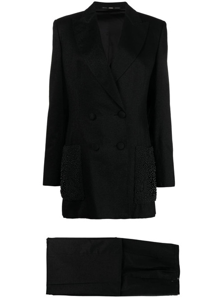  Gianfranco Ferré Pre-owned 1990s Metallic-threading Double-breasted Suit - Black 