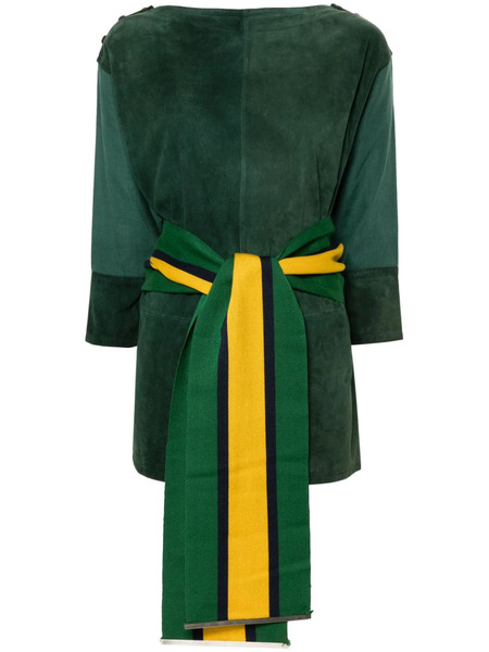  Gianfranco Ferré Pre-owned 1980s Tied-waist Suede Blouse - Green 