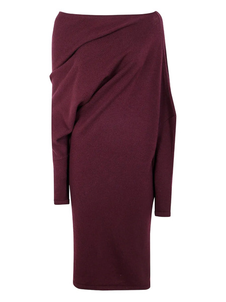  Gianluca Capannolo Asymmetric Draped Wool Dress - Red 