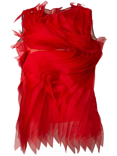  Gianluca Capannolo Isabella Ruffled Top - Red 