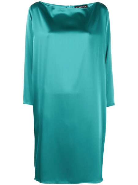  Gianluca Capannolo Long-sleeve Shift Mini Dress - Green 