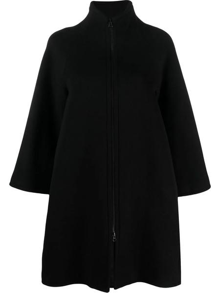  Gianluca Capannolo Zipped High-neck Felted Coat - Black 