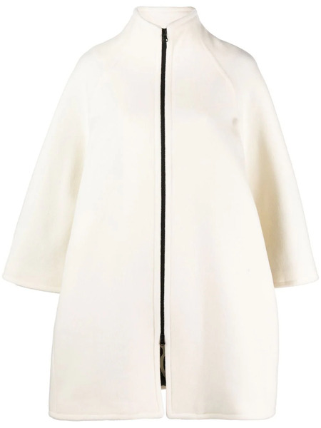  Gianluca Capannolo Zipped High-neck Felted Coat - White 