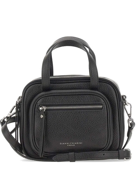  Gianni Chiarini Carré Grained Boxy Leather Mini Bag - Black 