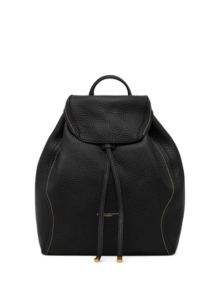  Gianni Chiarini Drawstring Leather Backpack - Black 