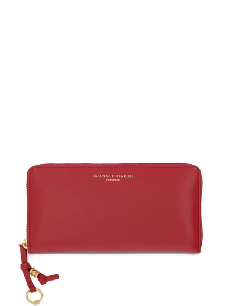  Gianni Chiarini Grain Zip Top Wallet - Red 