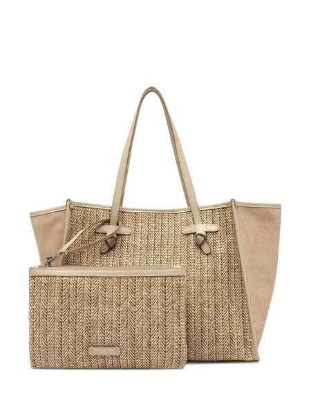  Gianni Chiarini Marcella Herringbone-straw Tote Bag - Neutrals 