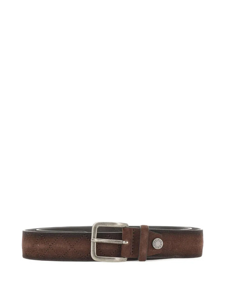  Gianni Chiarini Quilted Suede Belt - Brown 