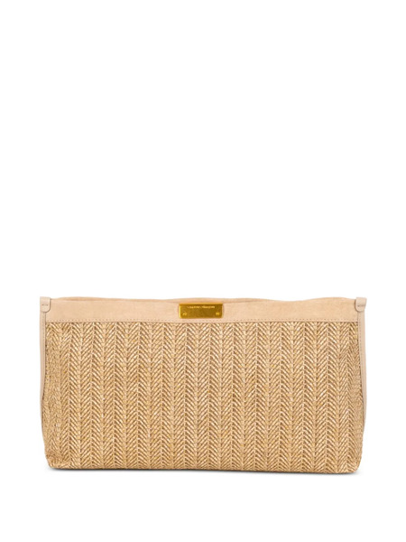  Gianni Chiarini Woven Clutch Bag - Neutrals 