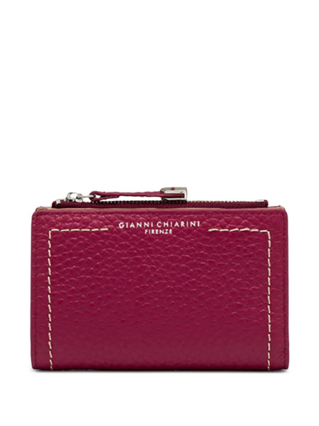  Gianni Chiarini Zip Topstitch Wallet - Red 