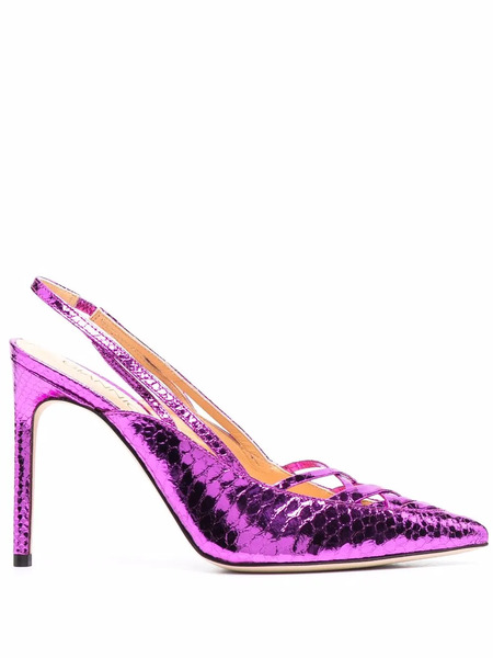  Giannico Pointed 110mm Heeled Pumps - Purple 