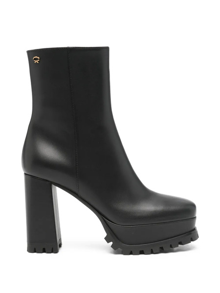  Gianvito Rossi Block-heel Leather Ankle Boots - Black 