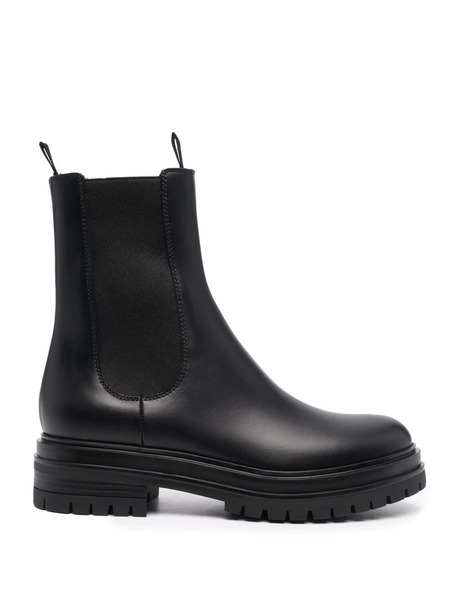  Gianvito Rossi Chunky Leather Chelsea Boots - Black 