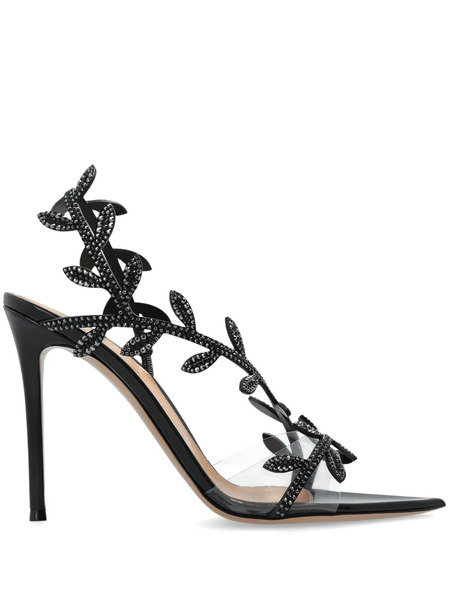 Gianvito Rossi Crystal Flavia Sandals - Black 