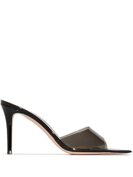  Gianvito Rossi Elle 85mm Transparent-strap Mules - White 