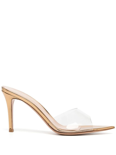  Gianvito Rossi Elle Transparent-strap Sandals - Gold 