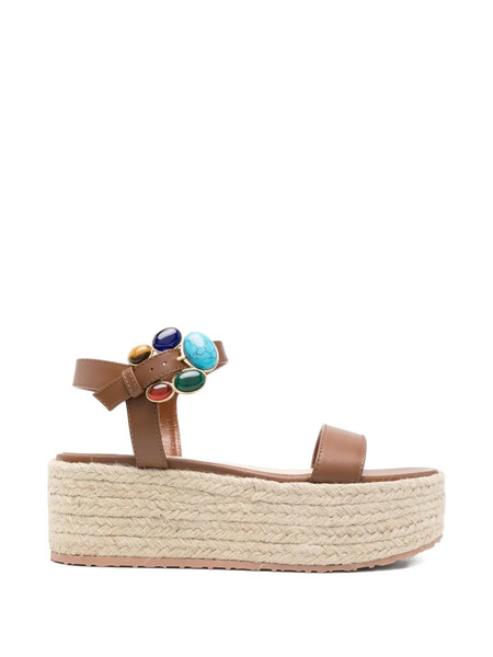  Gianvito Rossi Gemstone Platform Sandals - Brown 
