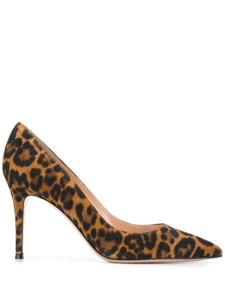  Gianvito Rossi Gianvito 85mm Leopard-print Pumps - Brown 