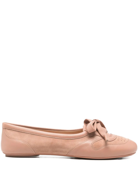  Gianvito Rossi Lace-up Leather Ballet Flats - Pink 