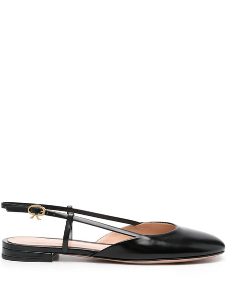  Gianvito Rossi Leather Ballet Flats - Black 