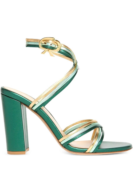  Gianvito Rossi 85mm Calissa Leather Sandals - Green 