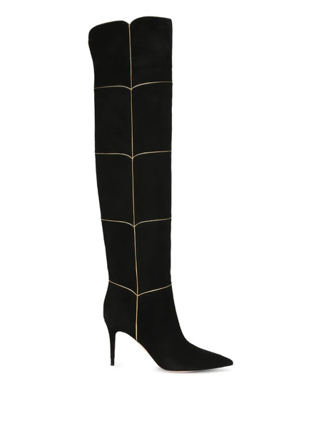  Gianvito Rossi 85mm Clarice Suede Boots - Black 
