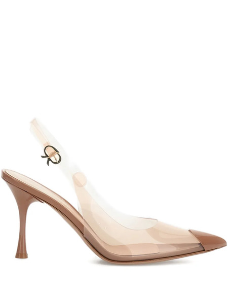 Gianvito Rossi 85mm Diana Slingback Transparent Pumps - Neutrals 