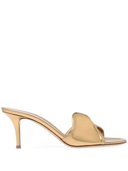  Gianvito Rossi 70mm Lucrezia Metallic-effect Sandals - Gold 