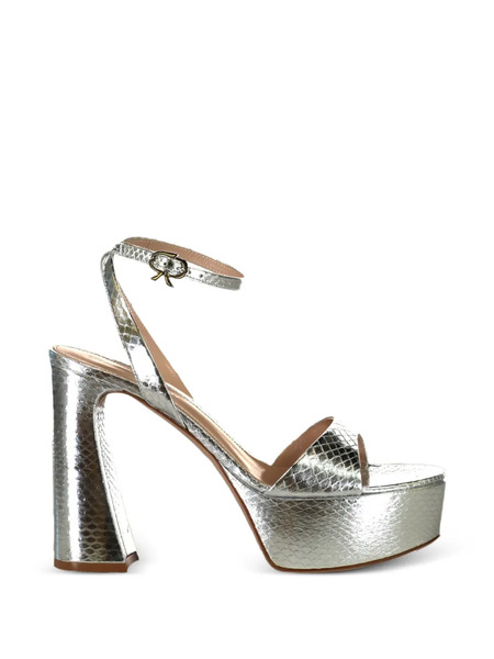  Gianvito Rossi Nancy Platform Buckle Sandals - Silver 