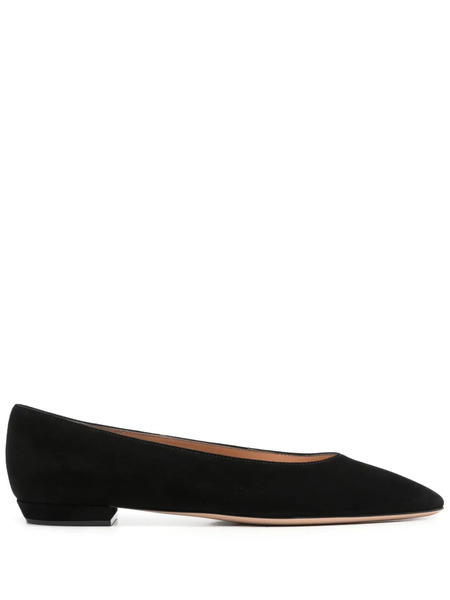  Gianvito Rossi Nubuck Ballet Flats - Black 