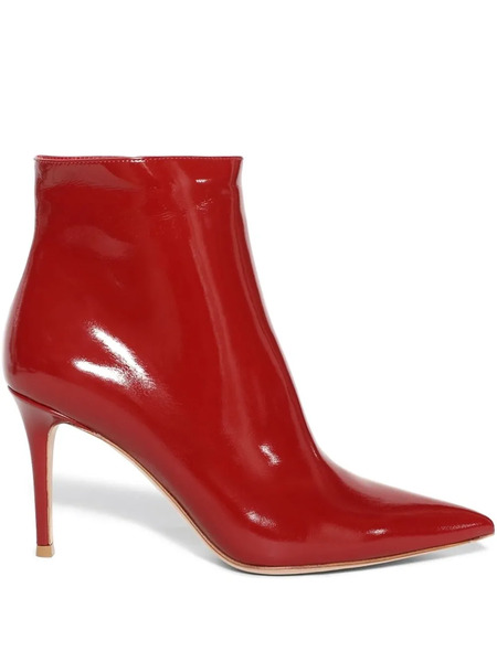  Gianvito Rossi Patent Leather Pointed-toe Boots - Red 