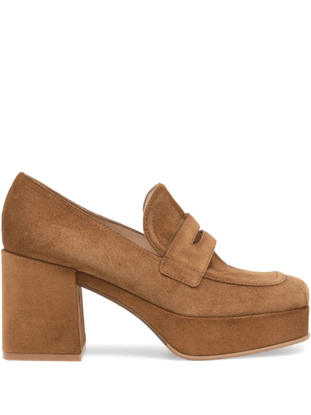  Gianvito Rossi Rouen Platform Loafers - Brown 