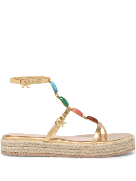  Gianvito Rossi Shanti Beach Espadrilles - Gold 