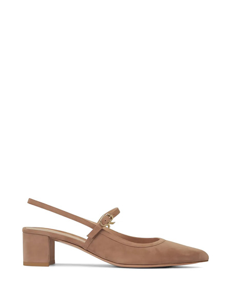  Gianvito Rossi Slingback Suede Heeled Pumps - Brown 