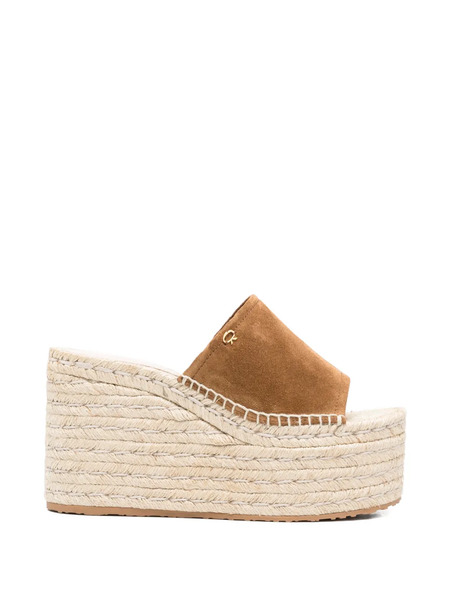  Gianvito Rossi Suede Heeled Espadrilles - Brown 