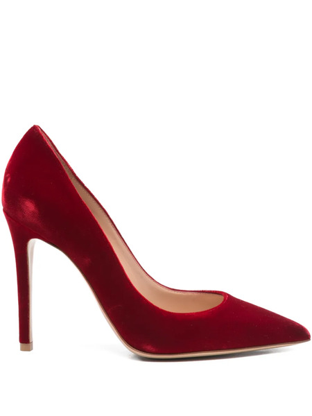  Gianvito Rossi Velvet Pumps - Red 