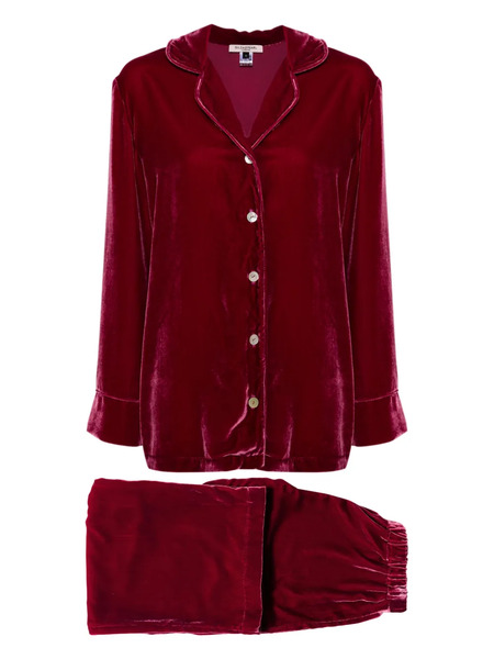  Gilda & Pearl Frankly My Dear Velvet Pyjamas - Red 