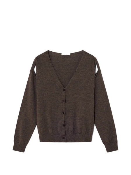  Gimaguas Coucou Shoulder Cutouts Cardigan - Brown 