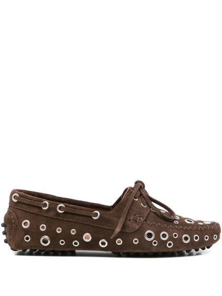  Gimaguas Eyelets Tie Loafers - Brown 