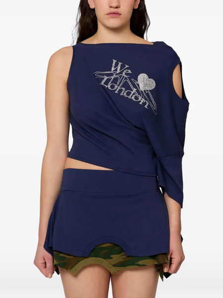  Gina Corrieri Asymmetric Embroidery Top - Blue 