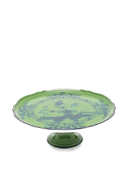  Ginori 1735 Antico Doccia Floral Cake Stand Tableware - Green 