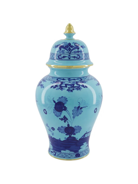  Ginori 1735 Covered Floral Vase - Blue 