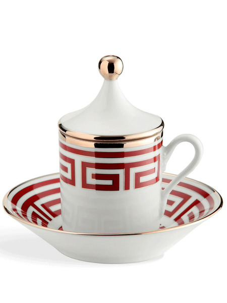  Ginori 1735 Labirinto Tête à Tête Coffee Set (set Of 2) - Red 