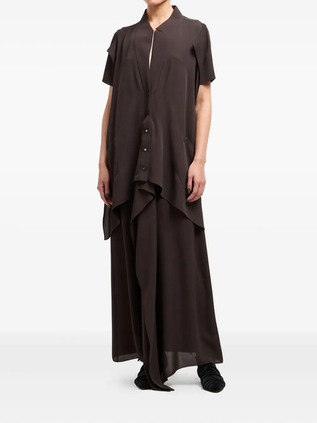  Giorgio Armani Button Layered Maxi Dress - Brown 