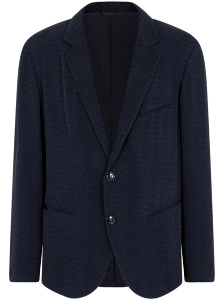  Giorgio Armani Chevron-pattern Blazer - Blue 