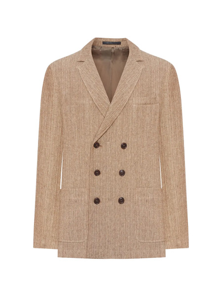 Giorgio Armani Double-breasted Linen Jacket - Neutrals 
