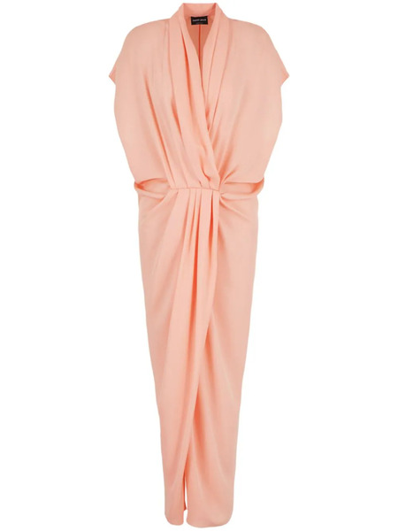  Giorgio Armani Draped Silk Midi Dress - Pink 